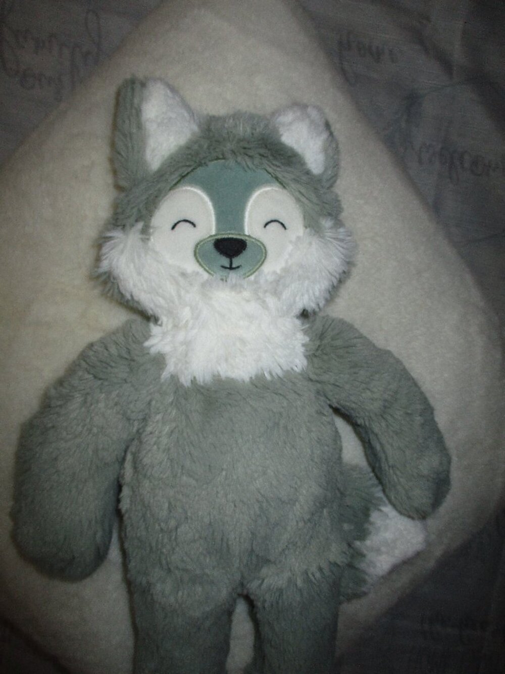 HTF Slumberkins Fox Kin Plush Grey‎ Stuffed Animal Family